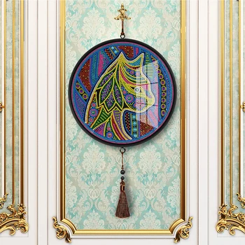 Round Framed Diamond Painting Tassel Painting Mural Full Partial Animal Peacock Owl Scenery Diamond Mosaic With Frame
Round Framed Diamond Painting Tassel Painting Mural Full Partial Animal Peacock Owl Scenery Diamond Mosaic With Frame