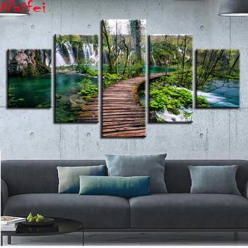 5 pcs Waterfall Green Tree And Woods Bridge Natural Scenery 5D Diamond Embroidery full square/round drill diy diamond painting
5 pcs Waterfall Green Tree And Woods Bridge Natural Scenery 5D Diamond Embroidery full square/round drill diy diamond painting