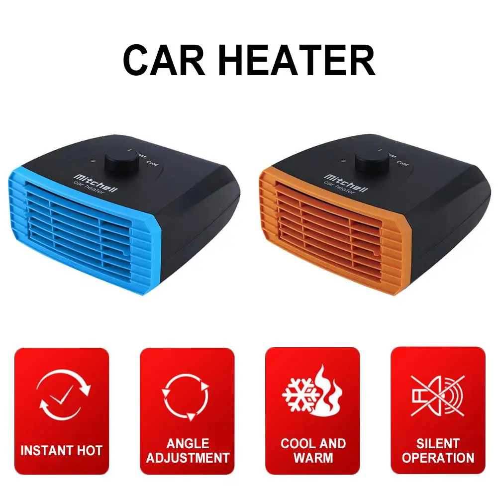 Фото 12V-24V 300W/150W Portable Car Fan Heater Fast Heating Defogger Heat Cooling 15*16CM Electrical Fans |