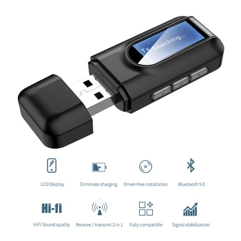 Wireless Bluetooth Adapter 5.0 USB Bluetooth Receiver Music Audio Transmitter LCD Display for PC TV Car 3.5mm AUX Adaptador
Wireless Bluetooth Adapter 5.0 USB Bluetooth Receiver Music Audio Transmitter LCD Display for PC TV Car 3.5mm AUX Adaptador