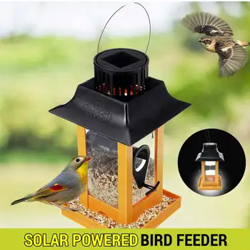 Solar Powered LED Bird Feeder Hanging Hanging Bird Food Container Outdoor Waterproof Bird Feeder Pet Supplies Garden Decoration 
Solar Powered LED Bird Feeder Hanging Hanging Bird Food Container Outdoor Waterproof Bird Feeder Pet Supplies Garden Decoration