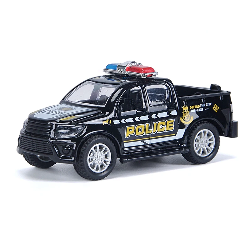 

1:43 Alloy Diecast Pickup Trucks Kids Police Series Car Toys Model Pull Back Fire Rescue Vehicle Toy For Boys Children Gift S029