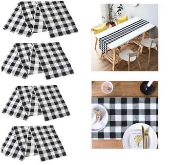 4pcs Checkered Tablecloth Modern Elegant Decor Suitable for Outdoor or Indoor Christmas and Holiday Party Decor-black&white 
4pcs Checkered Tablecloth Modern Elegant Decor Suitable for Outdoor or Indoor Christmas and Holiday Party Decor-black&white