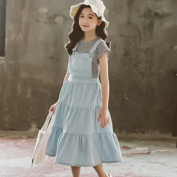 Sweet Kids Girls Denim Ruffles Suspender Dress Halter Pockets Candy Blue Color Spring Autumn Children Fashion Dresses
Sweet Kids Girls Denim Ruffles Suspender Dress Halter Pockets Candy Blue Color Spring Autumn Children Fashion Dresses