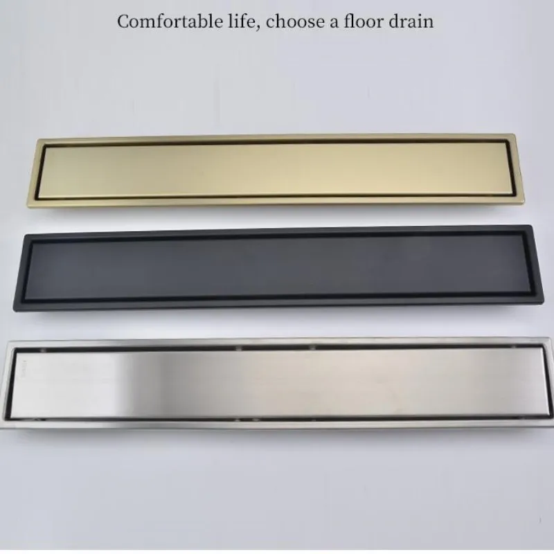 Brush gold Floor Drain 304 SUS floor Conceal drain long Linear drainage Channel drain for hotel bathroom kitchen floor Black
Brush gold Floor Drain 304 SUS floor Conceal drain long Linear drainage Channel drain for hotel bathroom kitchen floor Black