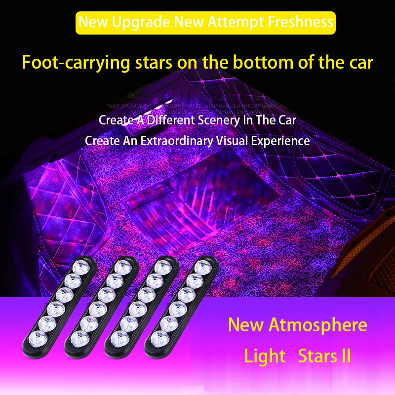 Car Footwell Lighting Star Foot Sole LED Car Lights Atmosphere Lamps One For Four Colorful Voice Control Modal Ambient Light
Car Footwell Lighting Star Foot Sole LED Car Lights Atmosphere Lamps One For Four Colorful Voice Control Modal Ambient Light