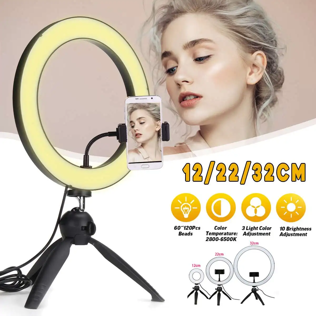 Freya Ring Light LED Dimmable Lamp Photography Selfie Photo Studio Makeup Ring Lights 2800-6500K Multi-Functions Video Live Lamp
Freya Ring Light LED Dimmable Lamp Photography Selfie Photo Studio Makeup Ring Lights 2800-6500K Multi-Functions Video Live Lamp