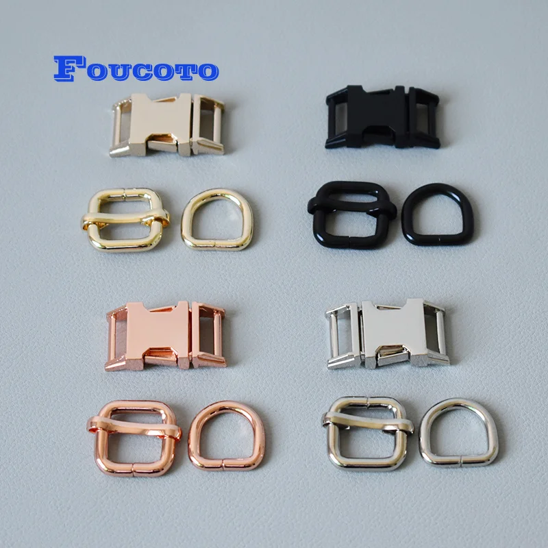 100 sets Metal buckles D rings hardware belt buckles adjusters for paracord dog cat collar bags buckles DIY sewing accessories
100 sets Metal buckles D rings hardware belt buckles adjusters for paracord dog cat collar bags buckles DIY sewing accessories