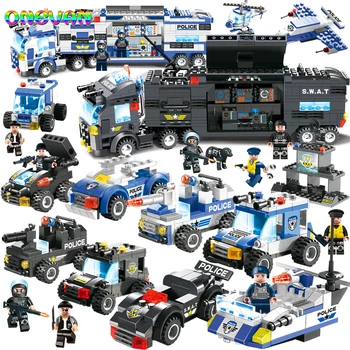 City Police Robot Aircraft Car Model Building Blocks SWAT City Police Series 647PCS 762PCS 8 In 1 Truck Weapon Toys for Children
City Police Robot Aircraft Car Model Building Blocks SWAT City Police Series 647PCS 762PCS 8 In 1 Truck Weapon Toys for Children