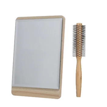 Desktop Rectangular Plastic Makeup Mirror Wood Grain Color Decorative Bathroom Makeup Mirror + Rolling Comb Cylindrical Comb Hai
Desktop Rectangular Plastic Makeup Mirror Wood Grain Color Decorative Bathroom Makeup Mirror + Rolling Comb Cylindrical Comb Hai