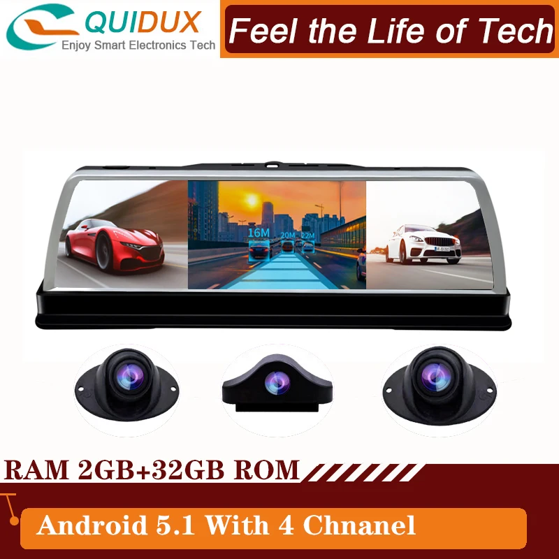 2GB+32GB 4 Cameras Dashboard Center Console 10 Inch Rearview Mirror 4G Android 5.1 WIFI ADAS GPS Dash Cam Video Recorder
2GB+32GB 4 Cameras Dashboard Center Console 10 Inch Rearview Mirror 4G Android 5.1 WIFI ADAS GPS Dash Cam Video Recorder