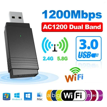 1200M USB WiFi Adapter 2.4G/5GHz WiFi Antenna Dual Band WiFi IEEE802.11 A/b/g/n/ac Mini Wireless Computer Network Card Receiver 
1200M USB WiFi Adapter 2.4G/5GHz WiFi Antenna Dual Band WiFi IEEE802.11 A/b/g/n/ac Mini Wireless Computer Network Card Receiver