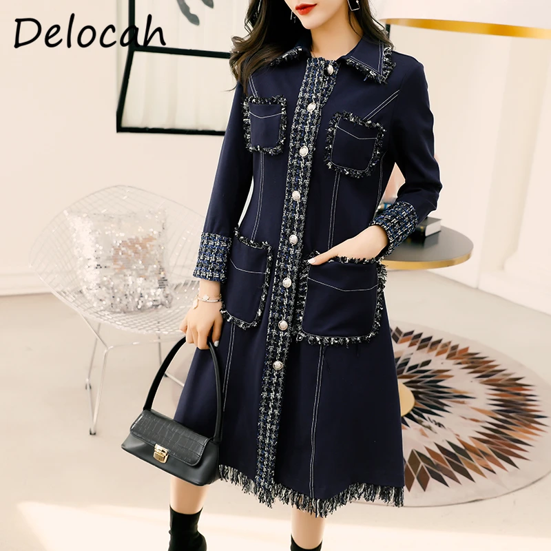 Delocah Women Autumn Fashion Designer Trench Coats Pockets Single Breasted Long Sleeve Elegant Bodycon Fit Ladies Outerwear 2020
Delocah Women Autumn Fashion Designer Trench Coats Pockets Single Breasted Long Sleeve Elegant Bodycon Fit Ladies Outerwear 2020