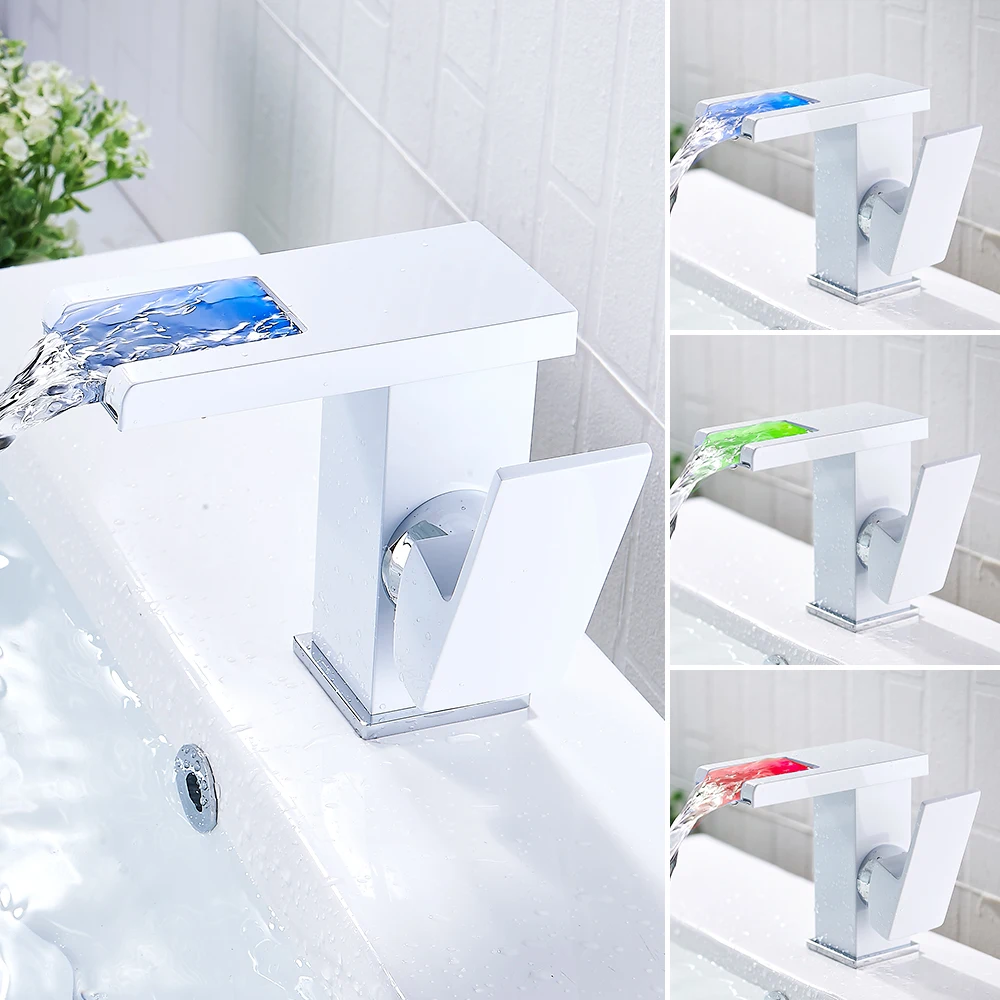 Temperature Sensor Colors Change LED Basin Faucet Bathroom Sink Faucet Cold Hot Water Mixer Tap Waterfall Single Handle Sink Tap
Temperature Sensor Colors Change LED Basin Faucet Bathroom Sink Faucet Cold Hot Water Mixer Tap Waterfall Single Handle Sink Tap