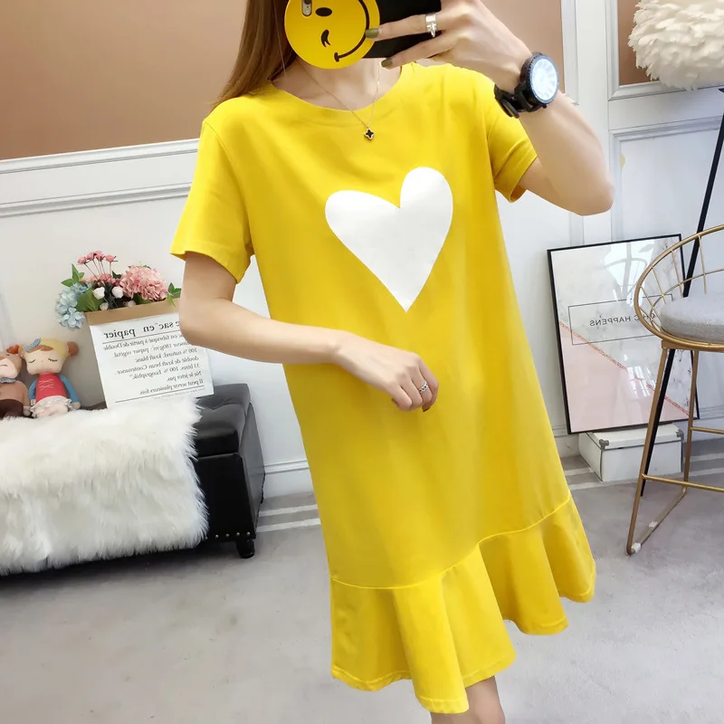 2019 Spring And Autumn New Style Korean-style Loose-Fit Fishtail Mid-length Short Sleeve T-shirt Skirt Flounced Fairy Dress Summ
2019 Spring And Autumn New Style Korean-style Loose-Fit Fishtail Mid-length Short Sleeve T-shirt Skirt Flounced Fairy Dress Summ