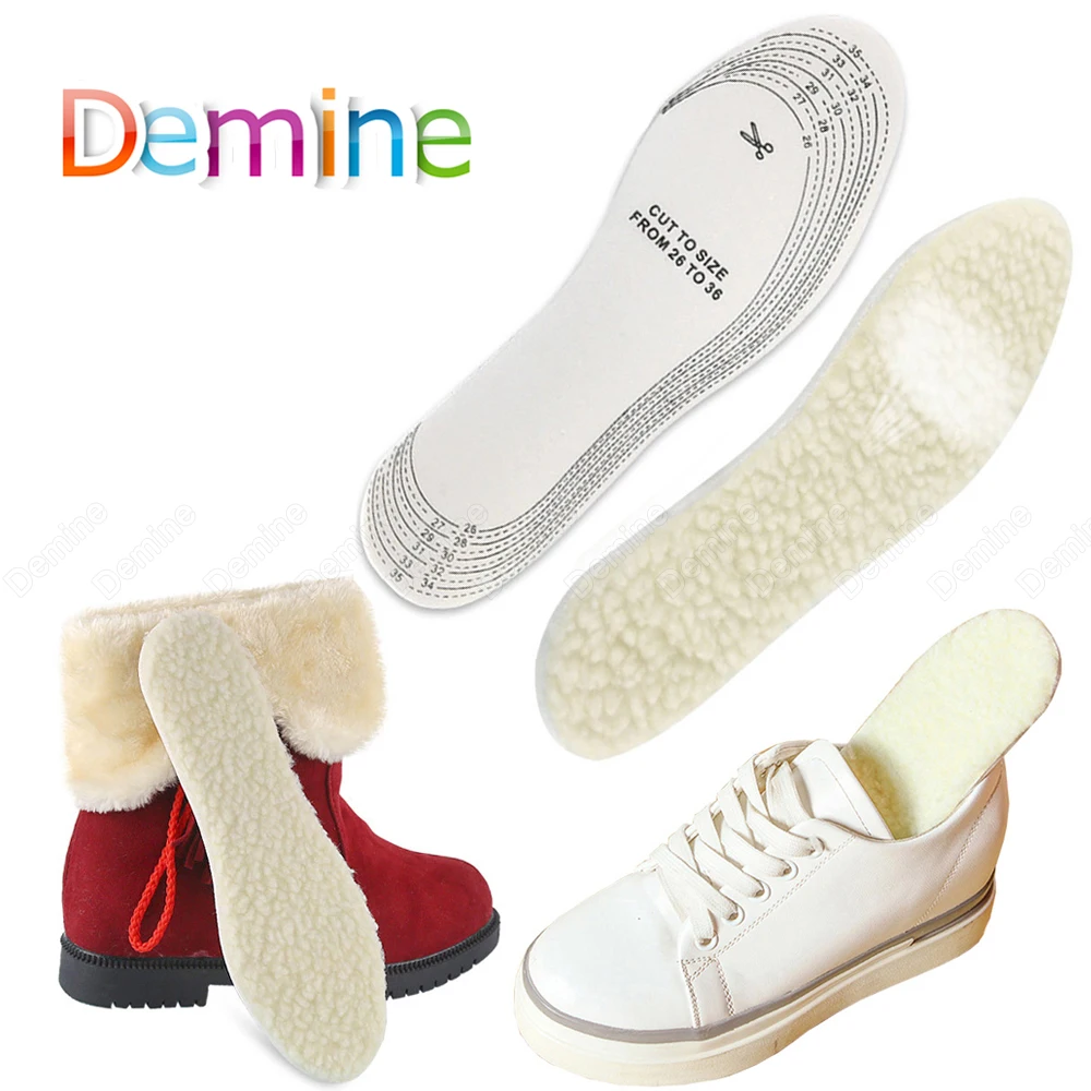 

Winter Wool Felt Thermal Insoles for Kids Adults Shoes Pad Artificial Cashmere Keep Warm Foot Insert Cushion Heated Shoe Insole