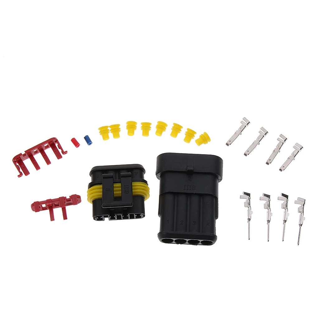 1 Set Car Part 4Pin Way Sealed Waterproof Electrical Wire Connector Plug 1 Set Car Part 4Pin Way Sealed Waterproof Electrical Wire Connector Plug