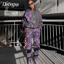 Darlingaga Streetwear Purple Lightning Chain Printed Tracksuit Women Casual Loose Turtleneck and Pants Two Piece Set Outfits New
Darlingaga Streetwear Purple Lightning Chain Printed Tracksuit Women Casual Loose Turtleneck and Pants Two Piece Set Outfits New