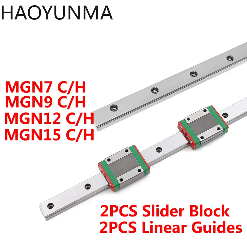 

MGN9 MGN12 MGN15 Miniature Linear Rail Slide 2PCS Linear Guide +2PCS MGN9H MGN12H MGN15H Carriage for CNC Parts 400 500 800mm