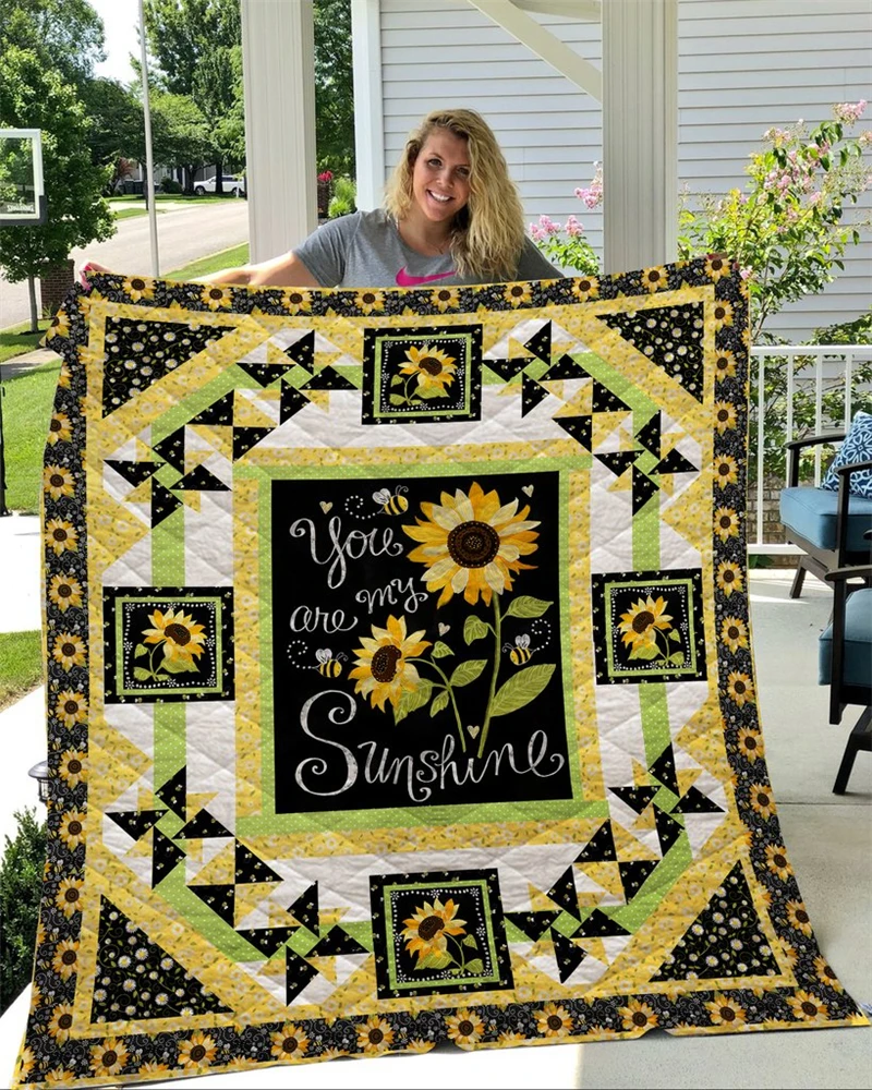 Summer-Sunflower-Print-Quilt-For-Kids-School-Adults-Bed-Soft-Warm-Thin-Blanket-Cotton-Quilt-King (5)