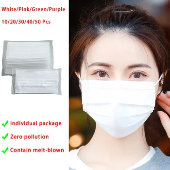 White Disposable Face Mask Mouth Masks Three Layers Contain Meltblown Facemask with Individual Package 10/20/30/40/50 Pcs
White Disposable Face Mask Mouth Masks Three Layers Contain Meltblown Facemask with Individual Package 10/20/30/40/50 Pcs