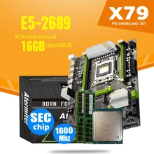 Atermiter x79 turbo placa-mãe lga2011 atx combos e5 2689 cpu 2 pçs x 8 gb = 16 gb ddr3 ram 1600 mhz pc3 12800r pci-e nvme m.2 ssd(China)