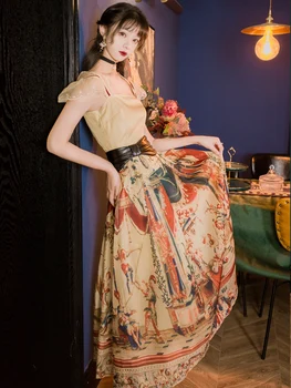 2020 new fashion women's clothing Square Collar Ankle-Length Print Short Vintage dresses women dress
2020 new fashion women's clothing Square Collar Ankle-Length Print Short Vintage dresses women dress