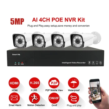 4CH 5MP POE Kit H.265 System CCTV Security Up to 8TB NVR Outdoor Waterproof IP Camera Surveillance Alarm Video P2P 3TB HDD
4CH 5MP POE Kit H.265 System CCTV Security Up to 8TB NVR Outdoor Waterproof IP Camera Surveillance Alarm Video P2P 3TB HDD