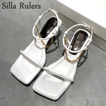 New Summer Square Toe Ankle Strap Sandals Woman Runway Chain Low Heels Genuine Leather Summer Gladiator Sandals Woman 2020
New Summer Square Toe Ankle Strap Sandals Woman Runway Chain Low Heels Genuine Leather Summer Gladiator Sandals Woman 2020