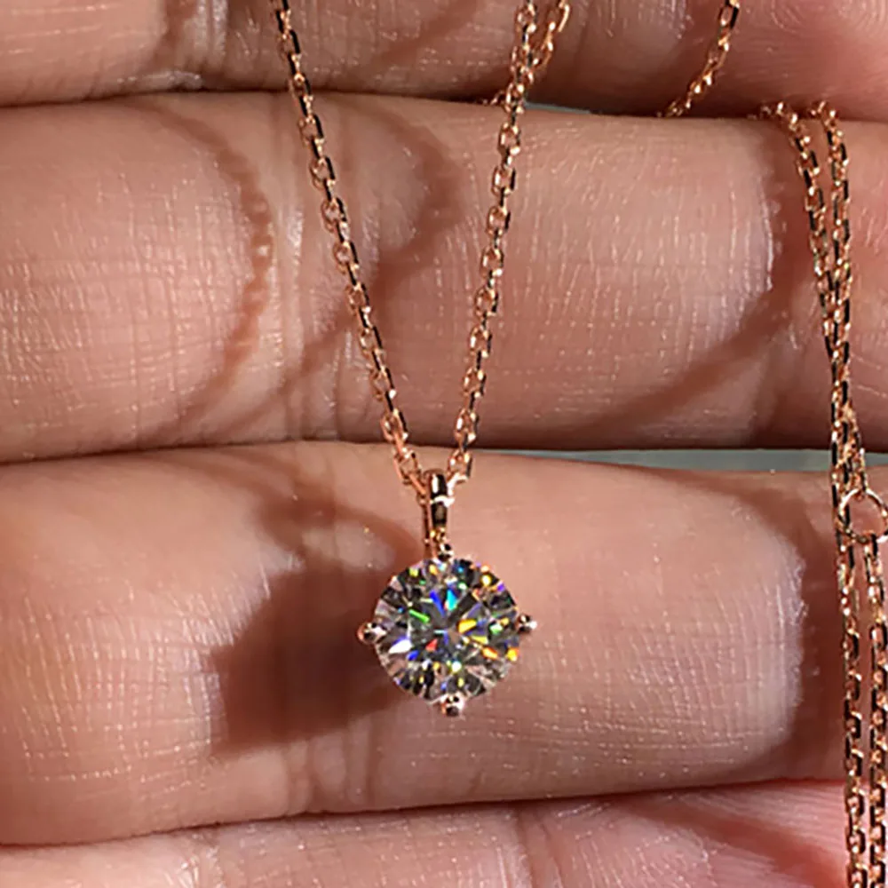 Custom Solid 18K Rose Gold Women Pendants Necklaces Moissanite Diamond 2 3 4 5 Carat Round Wedding Anniversary Engagement Party
Custom Solid 18K Rose Gold Women Pendants Necklaces Moissanite Diamond 2 3 4 5 Carat Round Wedding Anniversary Engagement Party