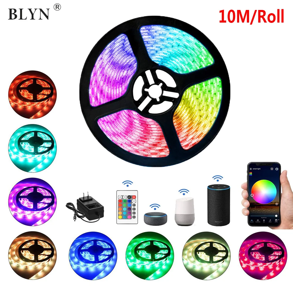 12 В 5050 WIFI RGB Светодиодная лента 5 м/рулон 10 гибкая полный цвет управление ler музыка