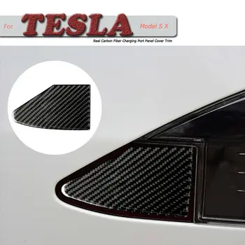 1Pcs Black Real Carbon Fiber Charging Port Panel Cover Trim For Tesla Model S X 
1Pcs Black Real Carbon Fiber Charging Port Panel Cover Trim For Tesla Model S X