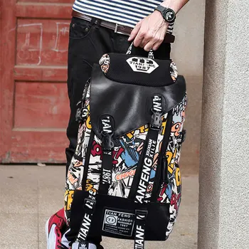 2019 New fashion Men trend Large canvas backpack travel bag Graffiti Laptop Backpack high school student male backpack
2019 New fashion Men trend Large canvas backpack travel bag Graffiti Laptop Backpack high school student male backpack