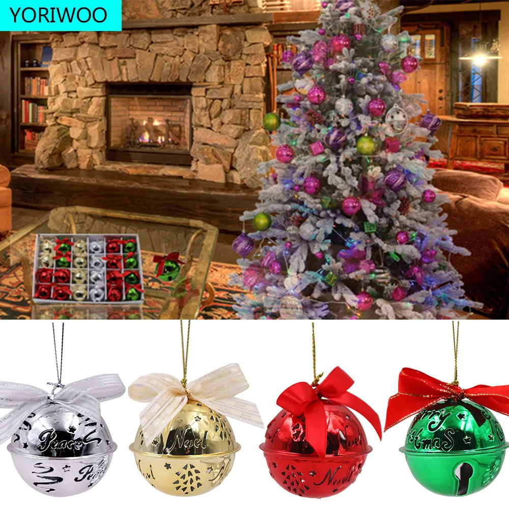 

6cm Jingle Bells Christmas Ball Bauble Hanging Pendant Merry Christmas Tree Decorations Xmas Ornament New Year Gift Navidad Noel