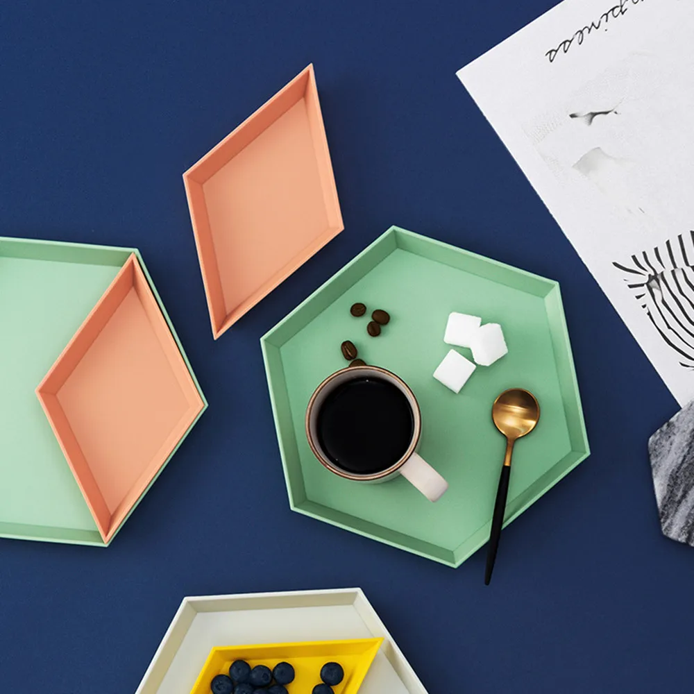 Nordic Geometric Plastic Storage Tray Creative Desktop Free Combination Tray Four-piece Set Detachable Breakfast Fruit Plate
Nordic Geometric Plastic Storage Tray Creative Desktop Free Combination Tray Four-piece Set Detachable Breakfast Fruit Plate