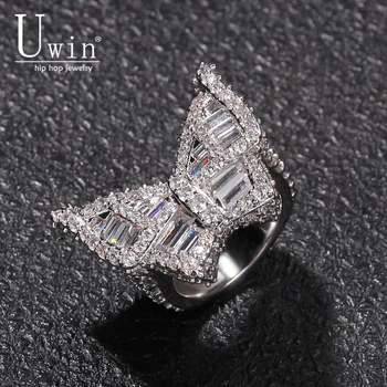 Uwin Butterfly CZ Rings Micro Paved Full Bling Iced Out Cubic Zircon Luxury Fashion Hiphop Jewelry Gift 
Uwin Butterfly CZ Rings Micro Paved Full Bling Iced Out Cubic Zircon Luxury Fashion Hiphop Jewelry Gift