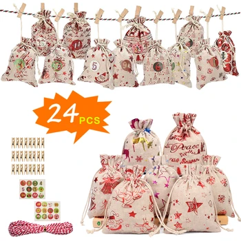 24pcs 9.5*13.5cm Elk Christmas 4-color Candy Linen Drawstring Bag Christmas Advent Hanging Bag with 24 Christmas Number Stickers
24pcs 9.5*13.5cm Elk Christmas 4-color Candy Linen Drawstring Bag Christmas Advent Hanging Bag with 24 Christmas Number Stickers