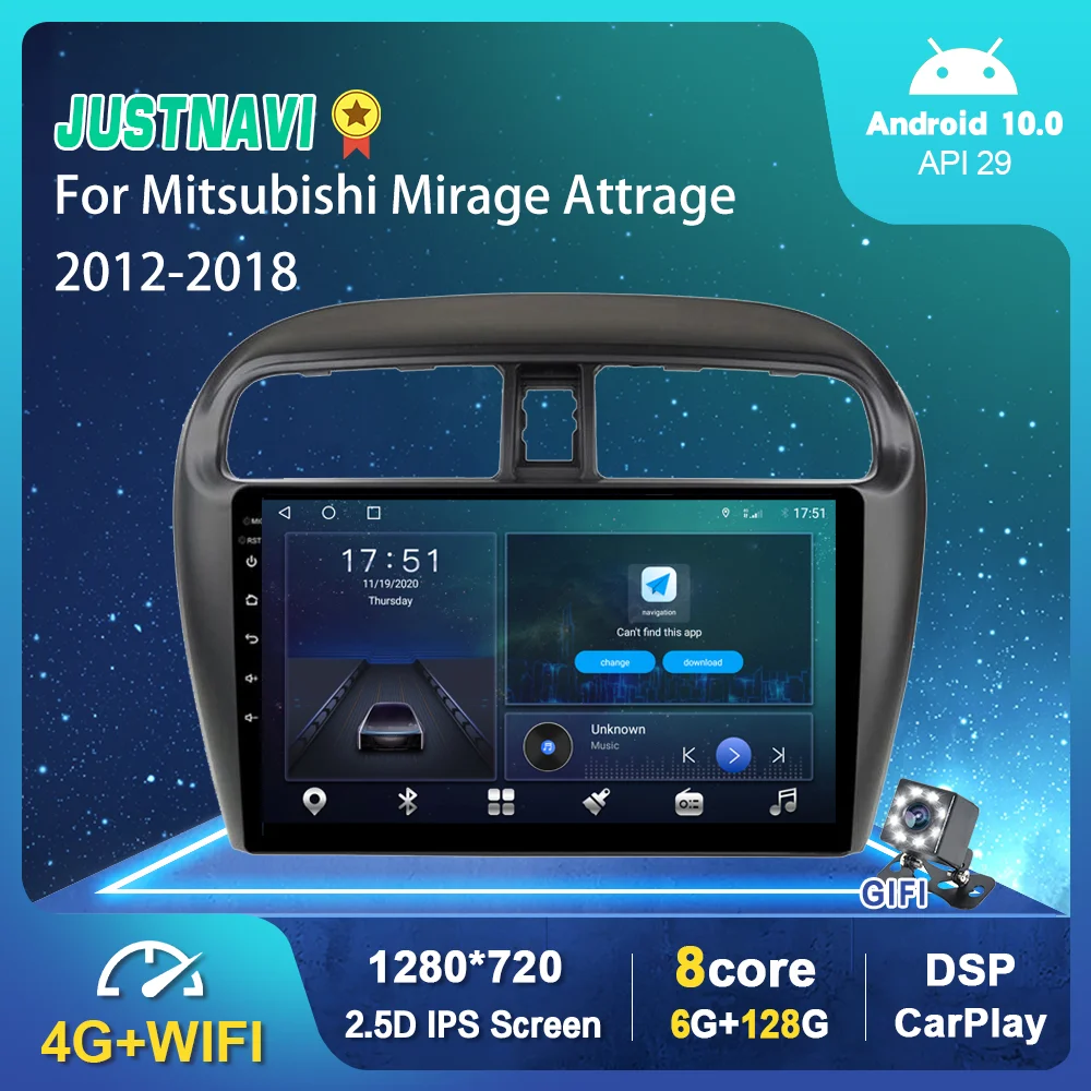 Автомагнитола на Android 10 0 для Mitsubishi Mirage Attrage 2012-2018 GPS мультимедийный стерео