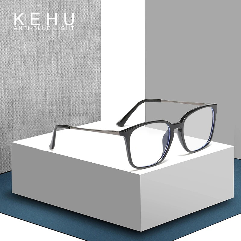 

KEHU Fashion Unisex Anti-Blue Glasses Women Men Ultralight TR90 Eyeglass Frame Computer Anti-Blue Goggles Relieve Eye Fatigue