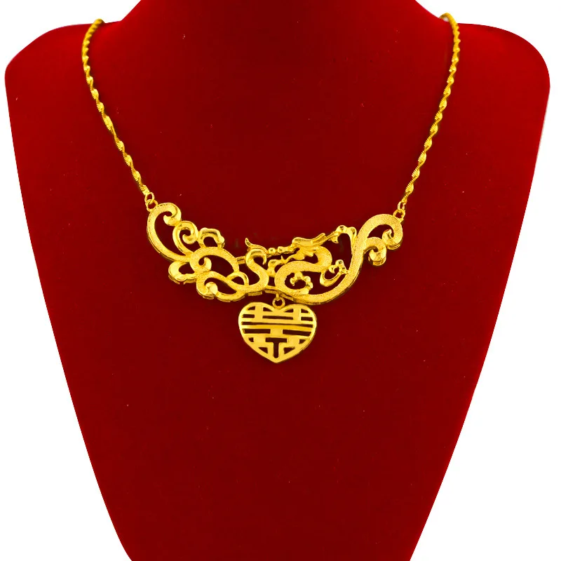 HOYON Genuine Gold Color Pendant Necklace for Women Water Wave Chain Dragon Phoenix Wedding Jewelry Bridal Statement Gifts
HOYON Genuine Gold Color Pendant Necklace for Women Water Wave Chain Dragon Phoenix Wedding Jewelry Bridal Statement Gifts