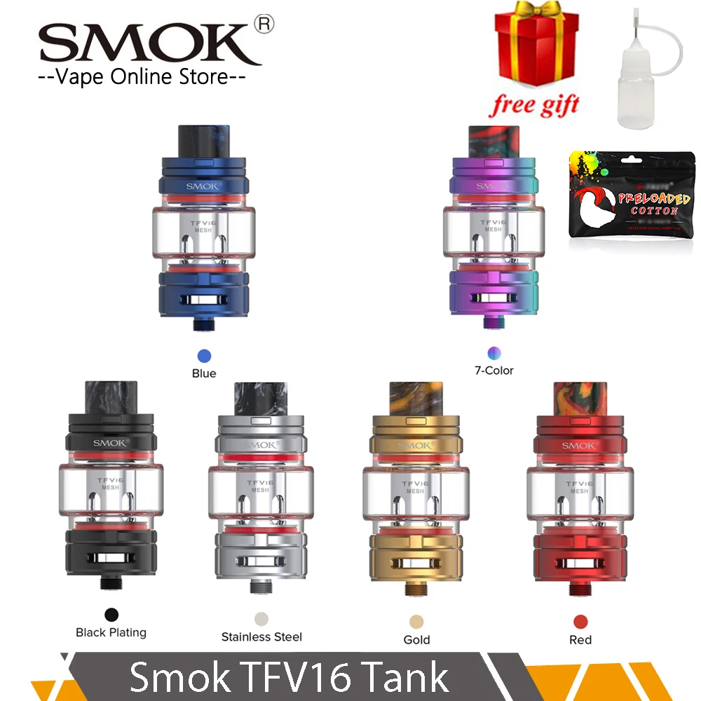 SMOK TFV16 Tank with 9ml Capacity Top filling Electronic Cigarette Atomizer 510 thread TFV16 Mesh Coil Vaporizer VS TFV12 Prince
SMOK TFV16 Tank with 9ml Capacity Top filling Electronic Cigarette Atomizer 510 thread TFV16 Mesh Coil Vaporizer VS TFV12 Prince