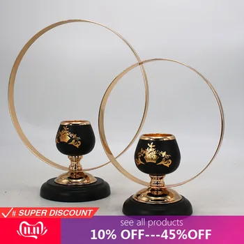 New europe post-modern Geometric round Black metal candlestick holder for christmas /home decoration /weddings 
New europe post-modern Geometric round Black metal candlestick holder for christmas /home decoration /weddings