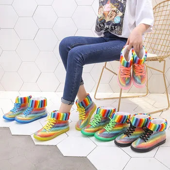 Waterproof Women Boots Winter Platform Rubber Boots Female Sock Shoes Lace Up Woman Shoes Ladies Rain Boots Women Ankle Boots 
Waterproof Women Boots Winter Platform Rubber Boots Female Sock Shoes Lace Up Woman Shoes Ladies Rain Boots Women Ankle Boots