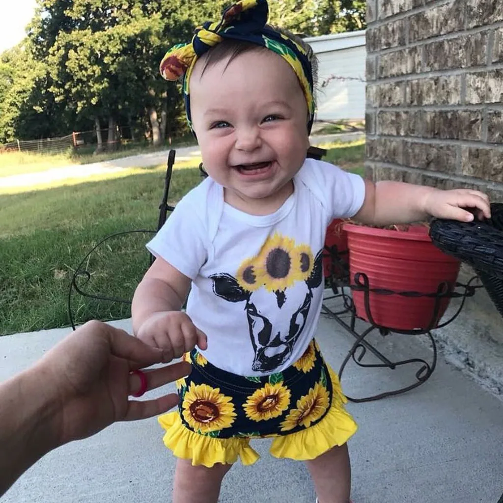 Baby Toddler Girls Cartoon Printed Romper Sunflowers Floral Shorts Outfits Set Infant Clothing For Baby Girls Clothes Set 2020
Baby Toddler Girls Cartoon Printed Romper Sunflowers Floral Shorts Outfits Set Infant Clothing For Baby Girls Clothes Set 2020