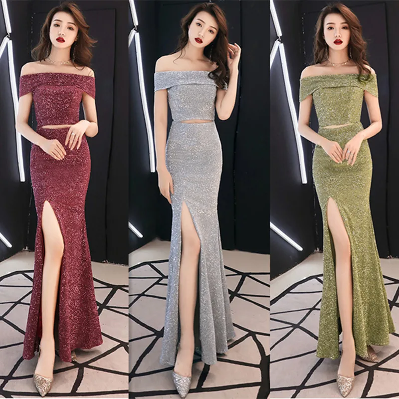 Elegant Evening Gown Women's 2019 New Style Nobility Sexy off-the-Shoulder Long Annual General Meeting Host Fishtail Skirt Dress
Elegant Evening Gown Women's 2019 New Style Nobility Sexy off-the-Shoulder Long Annual General Meeting Host Fishtail Skirt Dress