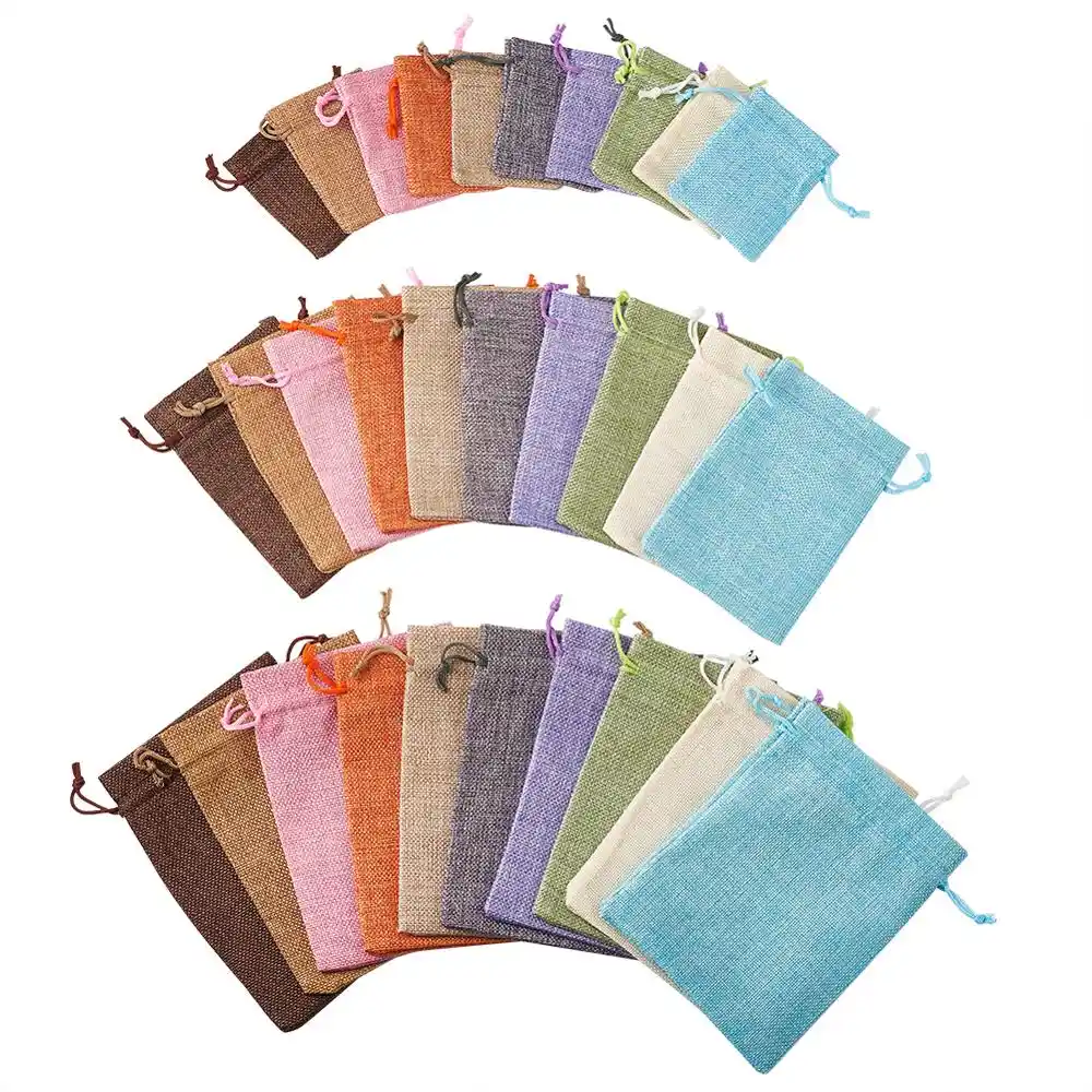 30pcs drawstring jute burlap gift bags for wedding favors party