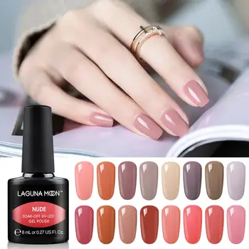 Lagunamoon New Nude Color Gel Nail Polish Semi Permanent Soak Off UV and LED Lamp 8ml Enamel Nails Art Varnish GelLak Lacquer 
Lagunamoon New Nude Color Gel Nail Polish Semi Permanent Soak Off UV and LED Lamp 8ml Enamel Nails Art Varnish GelLak Lacquer