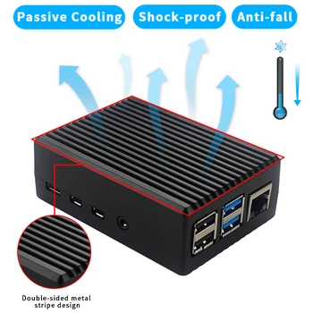 Raspberry Pi 4 Model B Aluminum Alloy Case Black / Gray Metal Enclosure Box Passive Cooling Shell Heat Dissipation for Pi 4 4B
Raspberry Pi 4 Model B Aluminum Alloy Case Black / Gray Metal Enclosure Box Passive Cooling Shell Heat Dissipation for Pi 4 4B