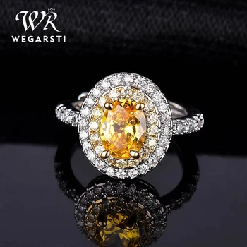WEGARSTI High Quality 925 Sterling Silver Open Size Oval Yellow Topaz Finger Rings For Women Wedding Engagement Jewelry Gift 
WEGARSTI High Quality 925 Sterling Silver Open Size Oval Yellow Topaz Finger Rings For Women Wedding Engagement Jewelry Gift