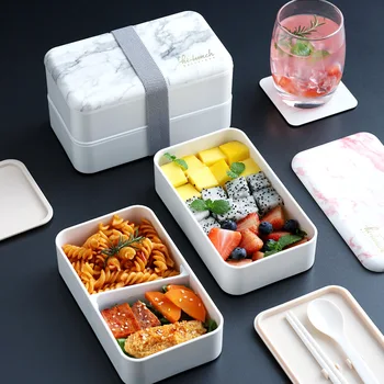 Creative Marbling Lunch Box Microwavable 2 Layers Bento box Container 1.2L Plastic Rectangular Leakproof Food Storage Containers
Creative Marbling Lunch Box Microwavable 2 Layers Bento box Container 1.2L Plastic Rectangular Leakproof Food Storage Containers